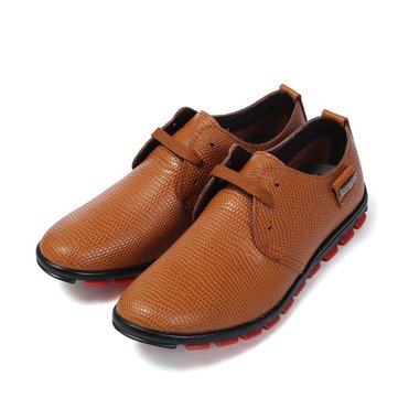 Mens animaux occasionnel texture lacets Oxford chaussures en cuir artificiel& 